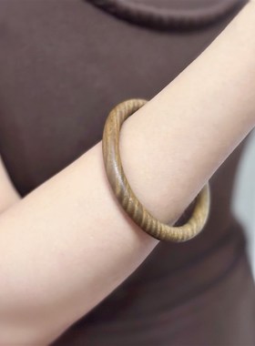 天然檀木手镯实心绿檀木质中式禅意黑檀送女生礼物情侣送妈妈手饰