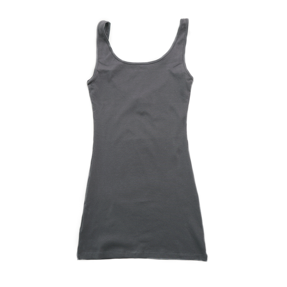 夏基础款纯色打底低圆领修身显瘦套头显身材紧身背心连衣裙短裙女 - 图3