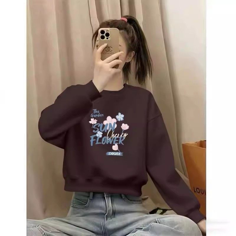 秋冬纯棉套头短款高腰卫衣女时尚新款洋气韩版百搭小个子休闲上衣,淘宝优惠券,粉丝福利购,淘宝优惠卷