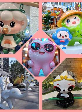 玻璃钢创意网红卡通门头雕塑爬墙立体模型吉祥物公仔厂家支持定制