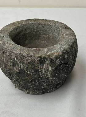 民俗老物件庭院小石臼石头花盆花架花园阳台户外装饰小院复古摆件