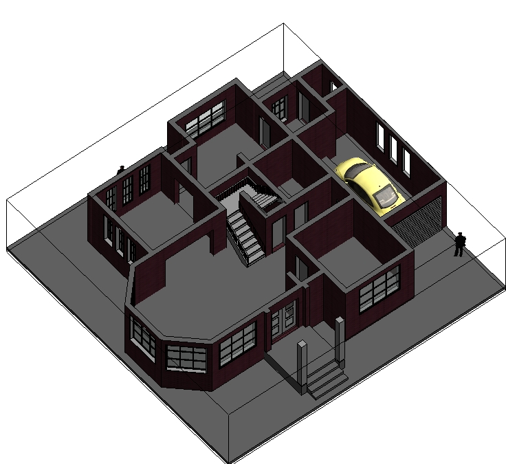 Revit欧式小别墅BIM三维建模成品三层模型2020版本无CAD图纸-图3