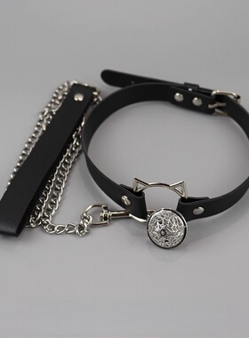 加长铃铛项圈男牵引绳大号项链