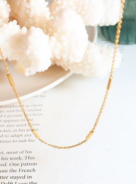 韩系ins风简约拼接钛钢项链