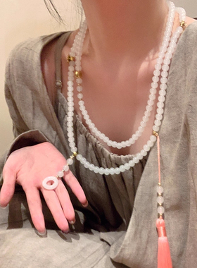 糖衣炮弹新中式平安扣流苏项链