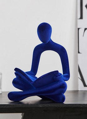 读书人物摆件艺j术客厅酒柜电视柜书房家居装饰品样板房小众高级