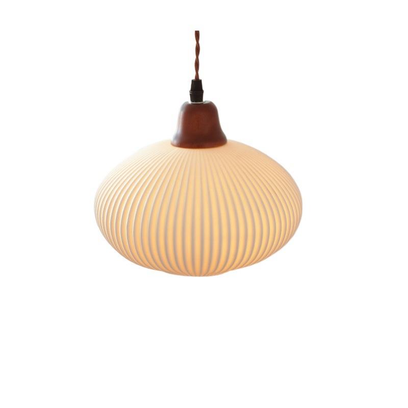 侘寂实木床头玄关过道简约灯具 北欧卧室复古灯 日式餐厅吧台吊灯 - 图3