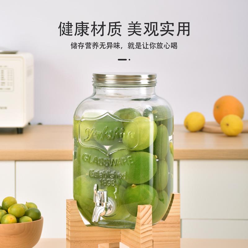 Glass bottle, glass bottle with faucet, juice jar, cool kettle, soaking wine bottle, sealed jar, cool kettle, tea barrel enzyme