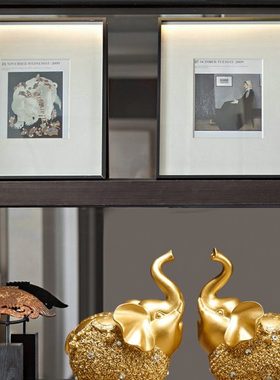 招财大象摆件电视柜酒柜玄关客厅办公室桌面轻奢装饰时尚商务礼物