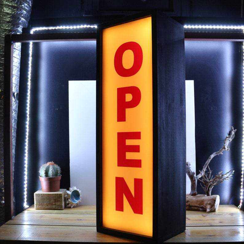 跨镜爆款 专业灯箱灯牌led灯制作 OPEN lightbox sign广告牌夜灯 - 图0