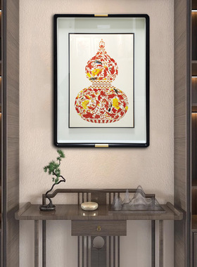 铜雕装饰画摆件千里江山图办公室客厅餐厅装饰摆件国画古风相框