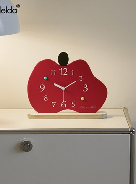 Mandedlda客厅奶油风置物架入户玄关时钟装饰摆件家居桌面钟表饰