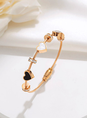 气质爱心小蛮腰手镯轻奢钛钢