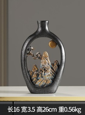 老板办公室装f饰摆件博古架酒柜书房领导高档新中式柜子桌面工艺