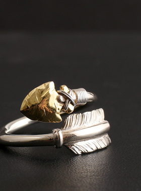 手工制作 FA一休高桥吾郎风格92L5纯银弓箭戒指 指环