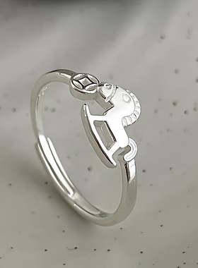 透莎马上有钱925纯银戒指女