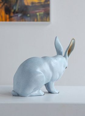 铜之魂坐姿可爱兔子雕塑摆件家居客厅桌面装饰品十二生肖铜工艺品