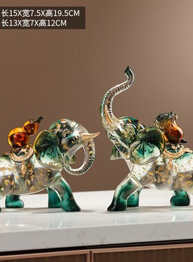 事事如意a财福大象摆件一对创意家居玄关客厅电视柜轻奢高档装饰