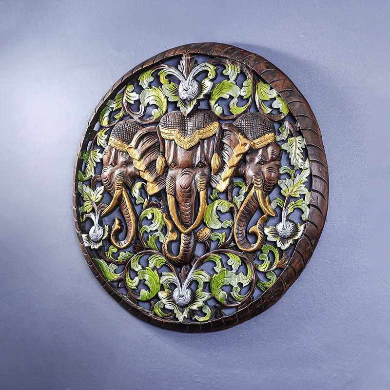 异丽泰国木雕墙饰吉祥大象挂件东南亚风格电视背景墙装饰玄关壁挂,淘宝优惠券,粉丝福利购,淘宝优惠卷