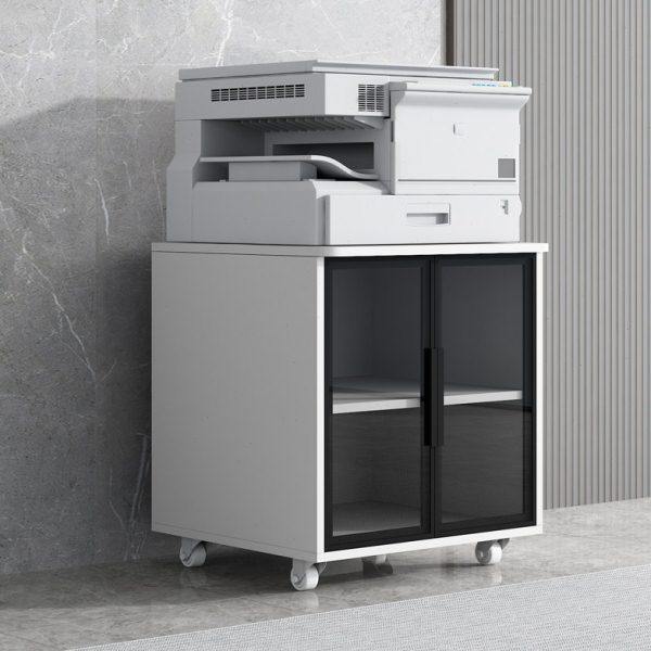 A3复印机柜底座圆角打印机柜玻璃门办公区移动文件柜双门加厚背板,淘宝优惠券,粉丝福利购,淘宝优惠卷