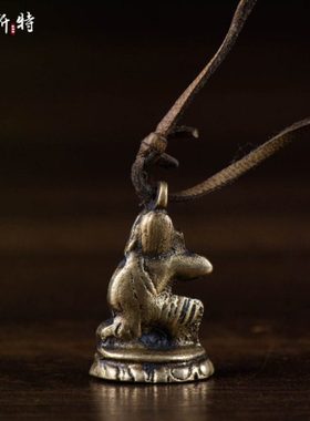 米拉日巴铜像 古铜吊坠尼泊尔手工铜随身小摆件 吊坠挂件