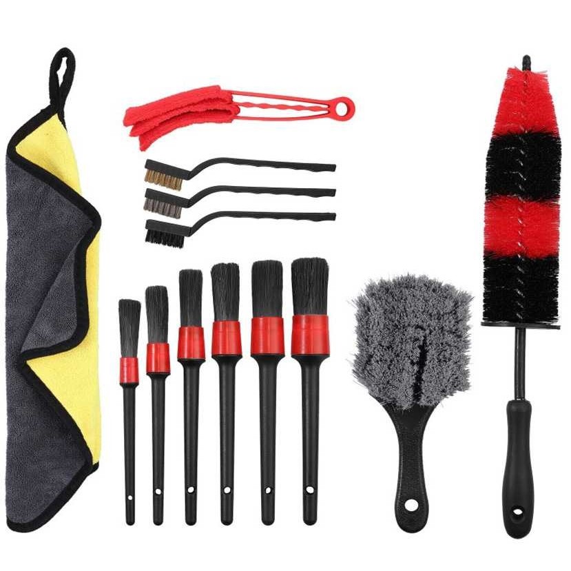 13件装汽车清洁刷套装，汽车刷套件，洗车手套轮胎刷擦车毛巾,淘宝优惠券,粉丝福利购,淘宝优惠卷