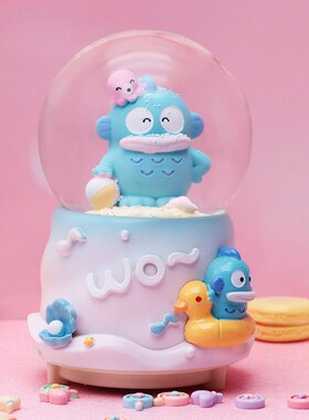 萌物发光飘雪小丑鱼水晶球音乐盒创意树脂桌面装饰摆件送孩子礼物