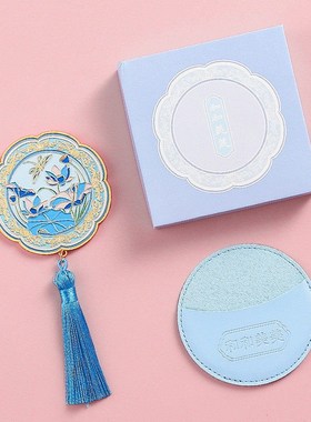 国风手持化妆镜博物馆文创可携式化妆镜古风金属朱颜镜旅游纪念品