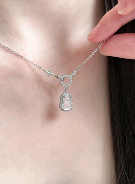 玉髓葫芦纯银项链轻奢小众高级感