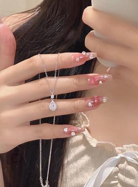 人鱼眼泪纯银项链S999水滴形钻