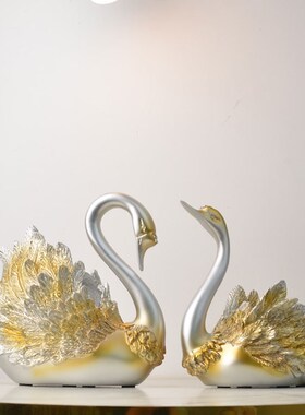 天鹅摆件工艺品高档次客厅玄关电视柜茶几装饰品布置摆设乔迁新居