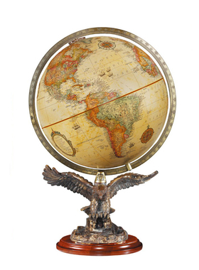 轻奢软装饰品样板q间地球仪摆件自由之鹰动物装饰品