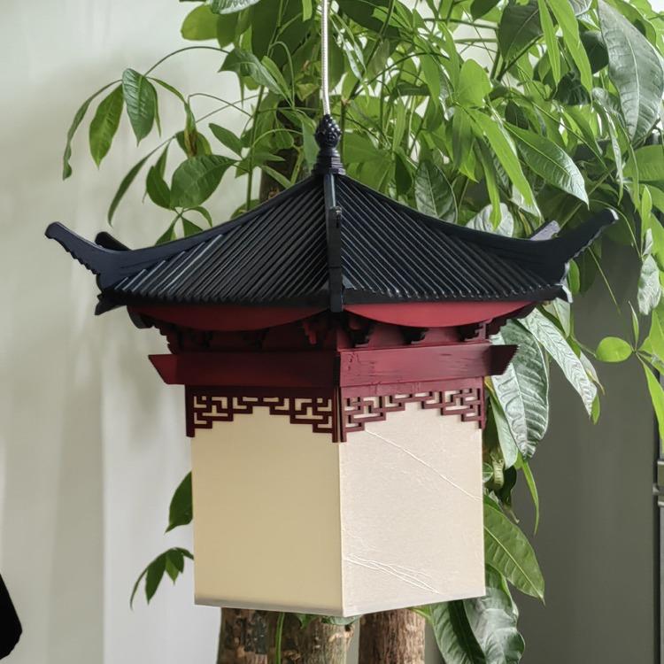 禅意中式实木阁楼吊灯餐厅灯茶室餐饮过道设计师酒店民宿 - 图1