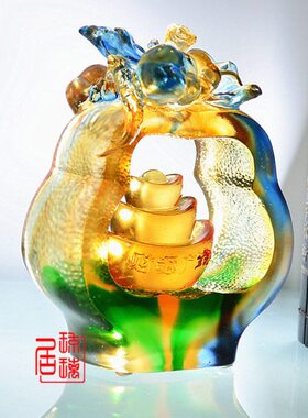 事事如意开业摆件琉璃轻奢中式工艺礼品客厅柜办公室桌面玄关装饰