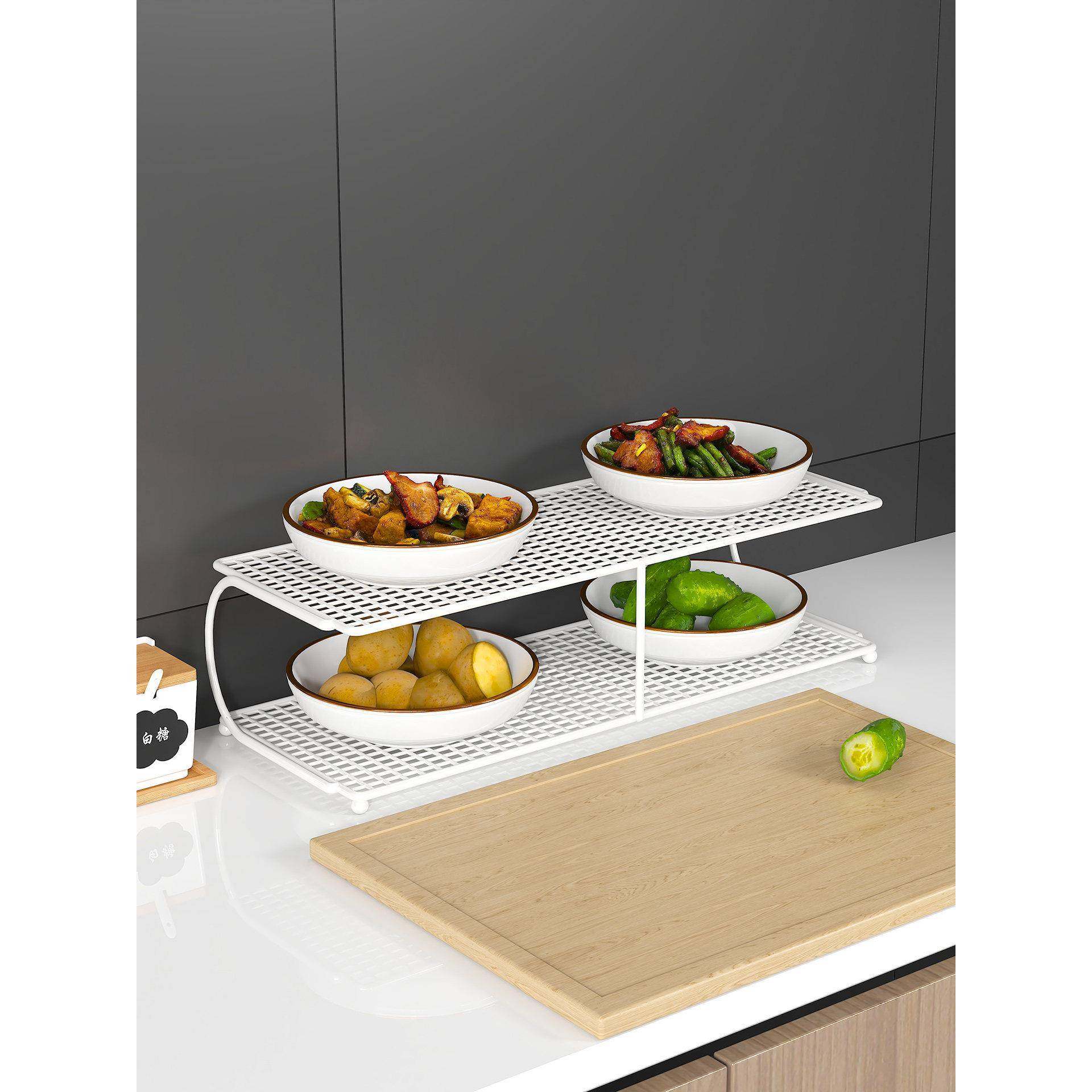 厨房备菜置物架多层台面备菜盘多功能碗碟收纳灶台炒菜火锅放菜架,淘宝优惠券,粉丝福利购,淘宝优惠卷