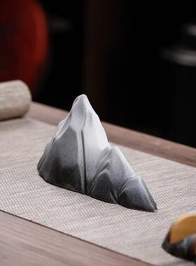 新中式陶瓷假山摆件现代家居玄关客厅超市陈列微景观造景软装饰品