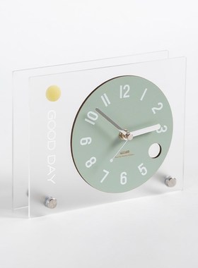 Mandelda创意简o约桌面摆件客厅卧室台式座钟玄关电视柜时钟装饰