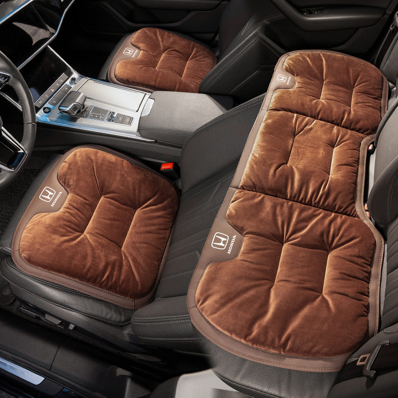 适用本田汽车坐垫冬季crv雅阁思域皓影缤智型格英诗派毛绒座椅垫