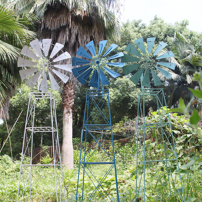 铁艺风车花架户外园艺植物爬藤月季展示架花园摆件旋转庭院置物架,淘宝优惠券,粉丝福利购,淘宝优惠卷