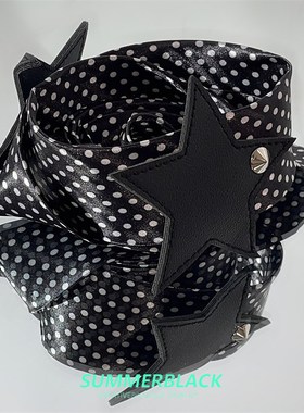 千禧风辣妹黑白波点星星r系领带女款个性y2k时尚潮流原宿风配饰品