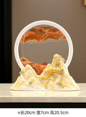 流沙画摆件沙漏一帆风顺高u档现代进门客厅电视酒柜家里装饰品麋