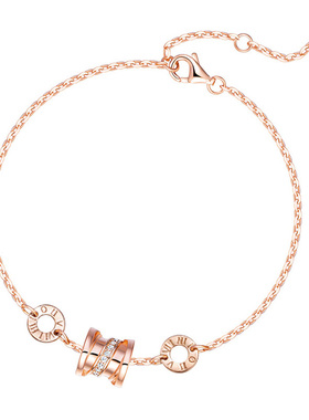 范琦银饰 e小蛮腰手链女925银玫瑰金气质简约手饰七夕礼物