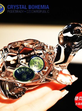 捷克进口水晶玻璃动物小摆件北欧轻奢家居创意装饰品糖缸礼物客厅