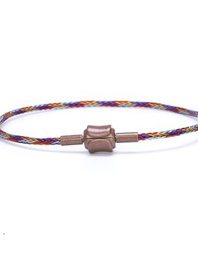 适用大孔转运珠手绳红绳钢丝绳防水皮绳不锈钢串珠2mm可Z穿3D硬金