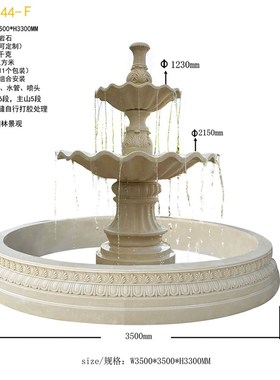 欧式砂岩流水喷泉 大型法u式流水景观雕塑摆件 海螺水池造景许愿