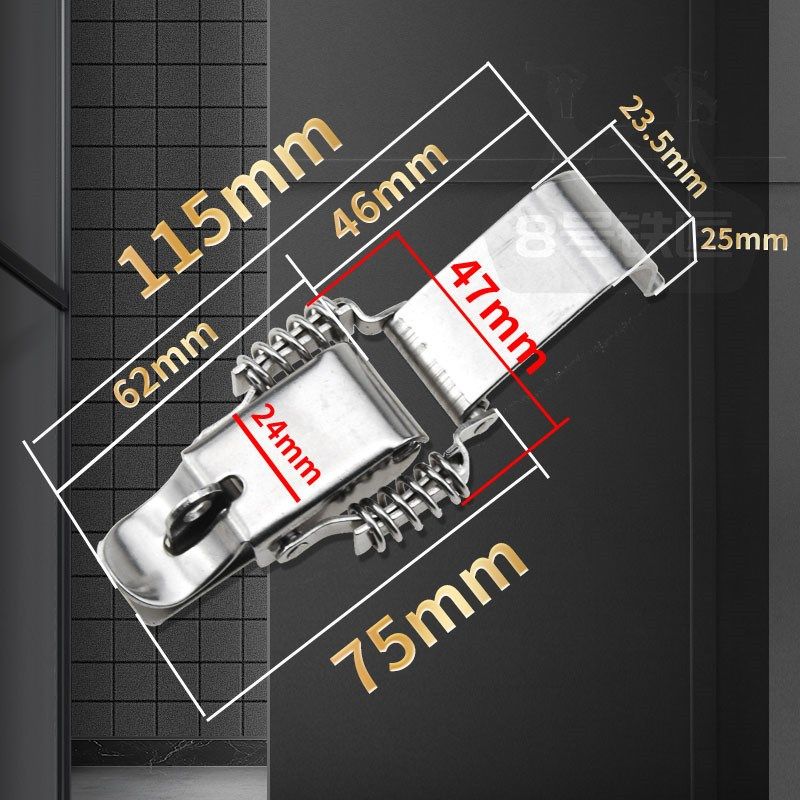 304 stainless steel double spring buckle with lock, wooden box padlock buckle, box buckle, chassis buckle, luggage accessories