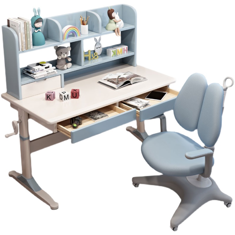 Desks, children's study tables, bedroom boys and girls tables, liftable desks and chairs combination, primary school students' solid wood writing desks