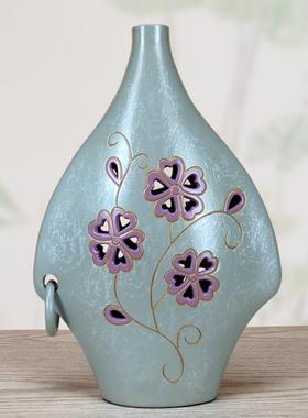 新中式家居博古架电视柜特色装饰工艺品客厅酒柜玄关摆件陶瓷花瓶