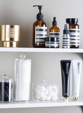 样板房卫生间浴室层架沐浴液组合饰品摆件护肤棉签盒网红摄影道具