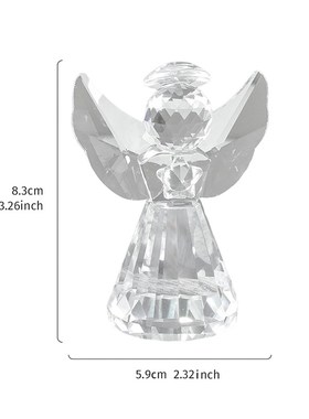 创意爱心天使和十字棱镜造型水晶玻璃装饰工艺品橱窗书房小摆饰